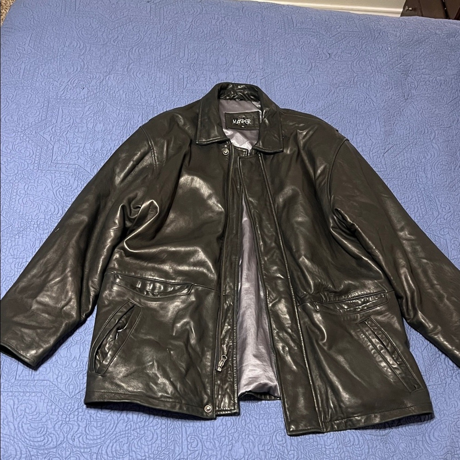 Kasper Black Leather Jacket - image 1