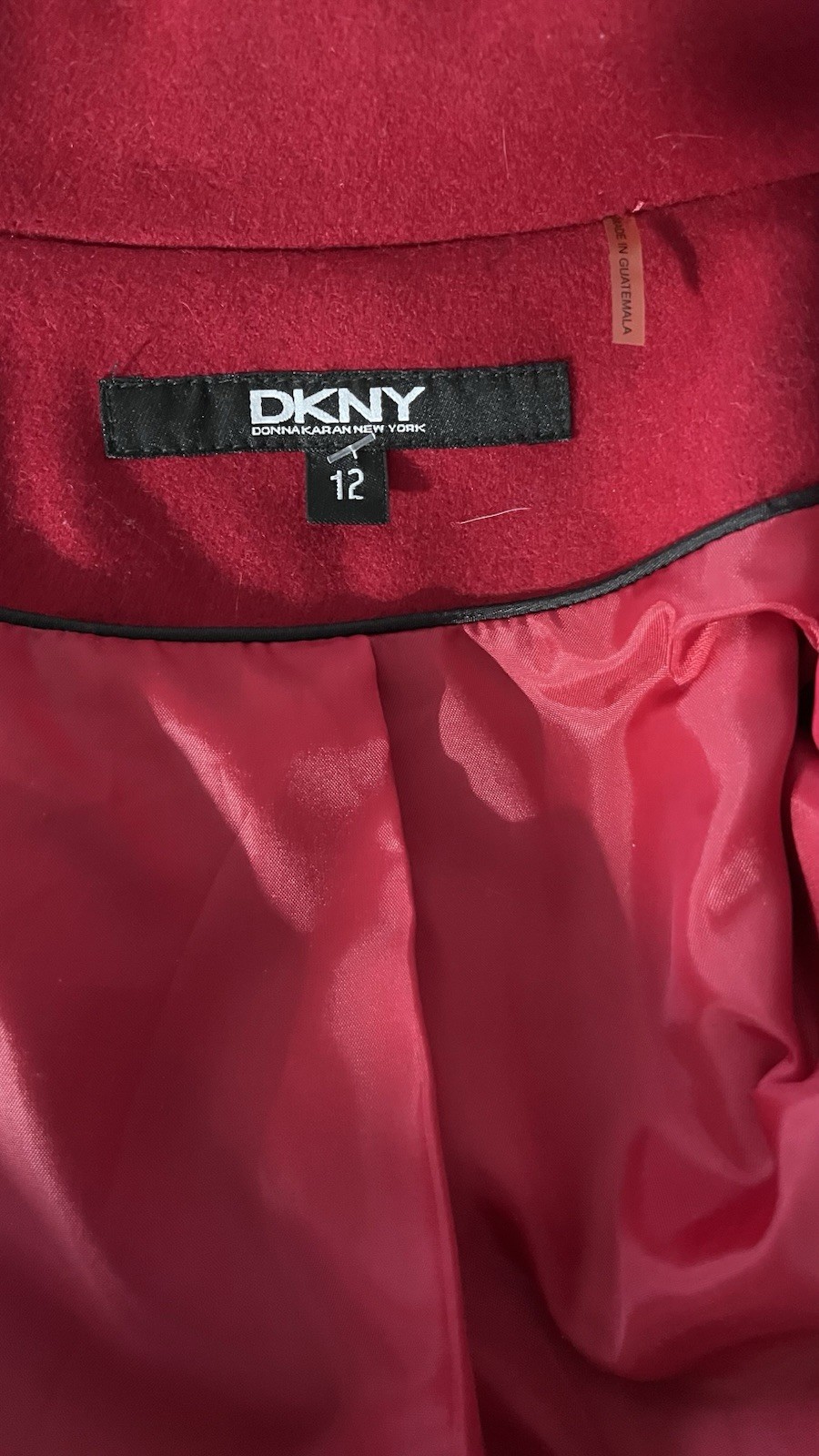 DKNY Red Belted Collared Button Double-Breasted P… - image 7