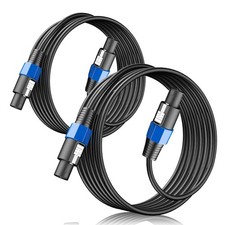 2-Pack 25 Feet Audio Speakon to Speakon Cable, Professional 12AWG Guage Wire ...