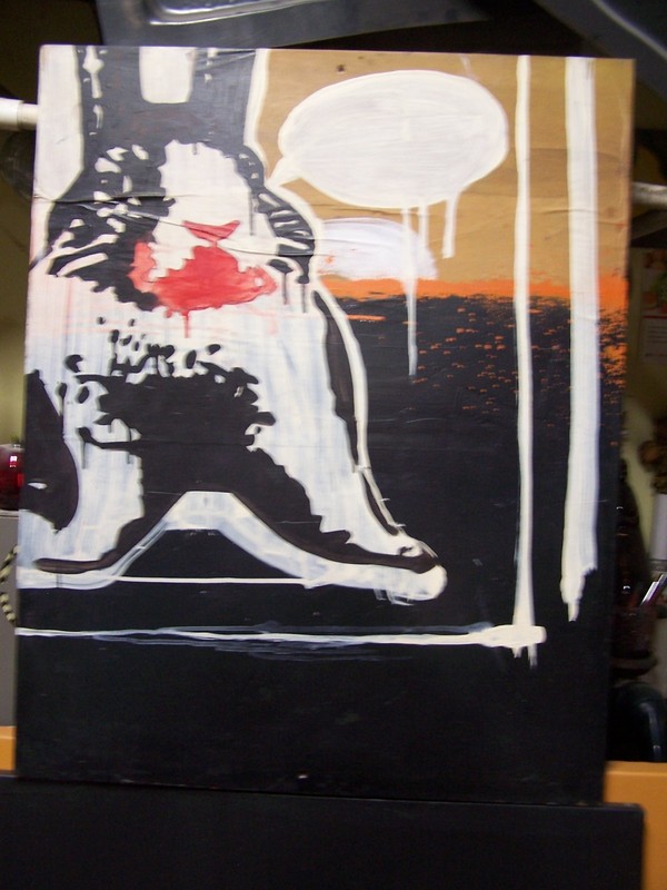 Nice Painting! - mixed media, graffiti krylon, The Bunnski Street Art    LOOK!!!