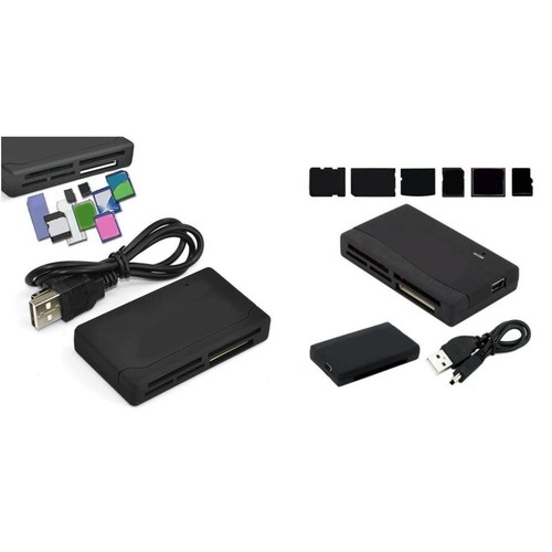 Card Reader Memory Card Mini White 38cm USB Cable Black Drive MultiCard - Picture 12 of 15