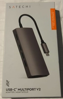 Satechi Multiport V2 USB Type-C Multi-Port Adapter 4K Ethernet Space Gray new