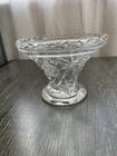 Vintage Anchor Hocking EAPC Punch Bowl Stand STAR OF DAVID Clear Glass 6¾" Tall