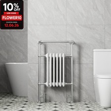 Traditional Victorian Bathroom Heated Towel Rail Radiator White 952x568mm NDT