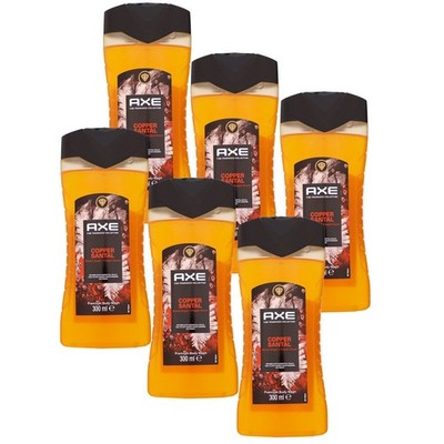Axe Copper Santal Brauner Zucker & Pfeffer 6 x 300 ml Duschgel Showergel Set