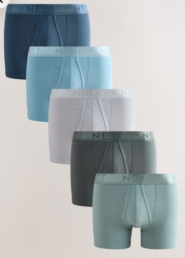 BNWT NEXT 3XL 5 PACK A-FRONT COTTON & LYCRA SOFT JERSEY BOXER'S RRP £29