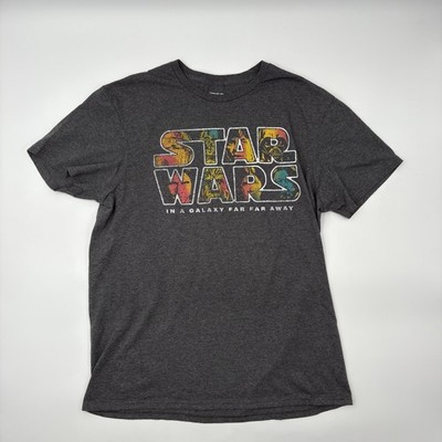 Star Wars Shirt Mens Large Gray Mad Engine Graphic Tee In A Galaxy Far Far Away