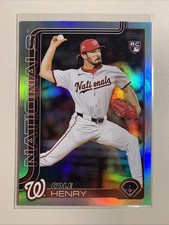 Cole Henry Rainbow Foil Rookie RC 2025 Topps Update Series Card #US186 Nationals. rookie card picture
