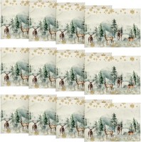 Platzsets Kiefern Elch Schneeflocken Weihnachten 12Er Set 30X45Cm 12 StüCk