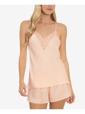 LINEA DONATELLA Womens Orange Lace Trim Spaghetti Strap Cami Top Pajamas M