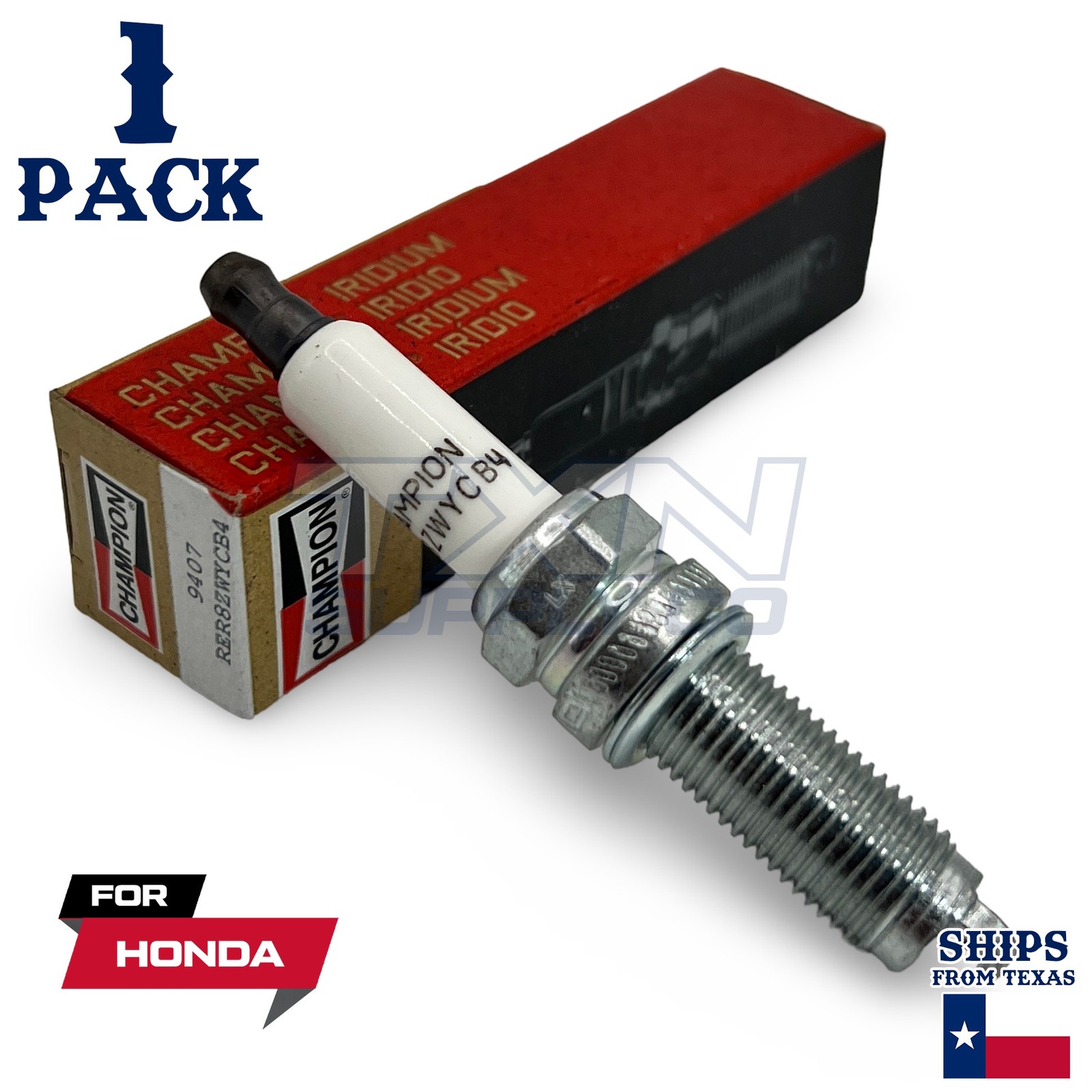 Champion 9407 Iridium Spark Plug RER8ZWYCB4  - 1 Pack -  For 2006-2022 Honda Civ