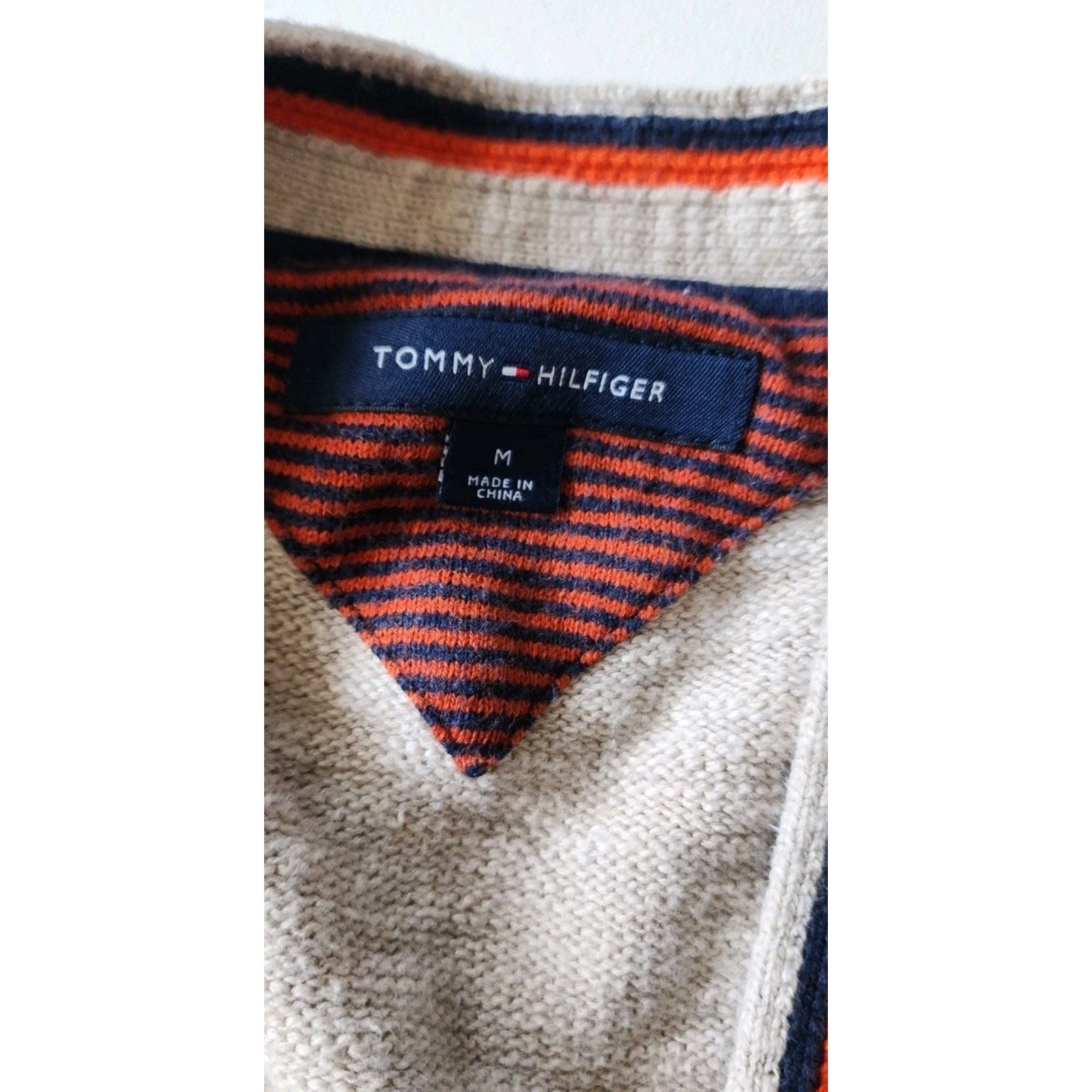 Mens Vintage Tommy Hilfiger Sweater Knitted Cardigan Medium Rare Varsity Style image 7