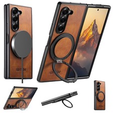 Shockproof Leather Case With Magnetic Ring Stand For Samsung Galaxy Z Fold 7 6 5