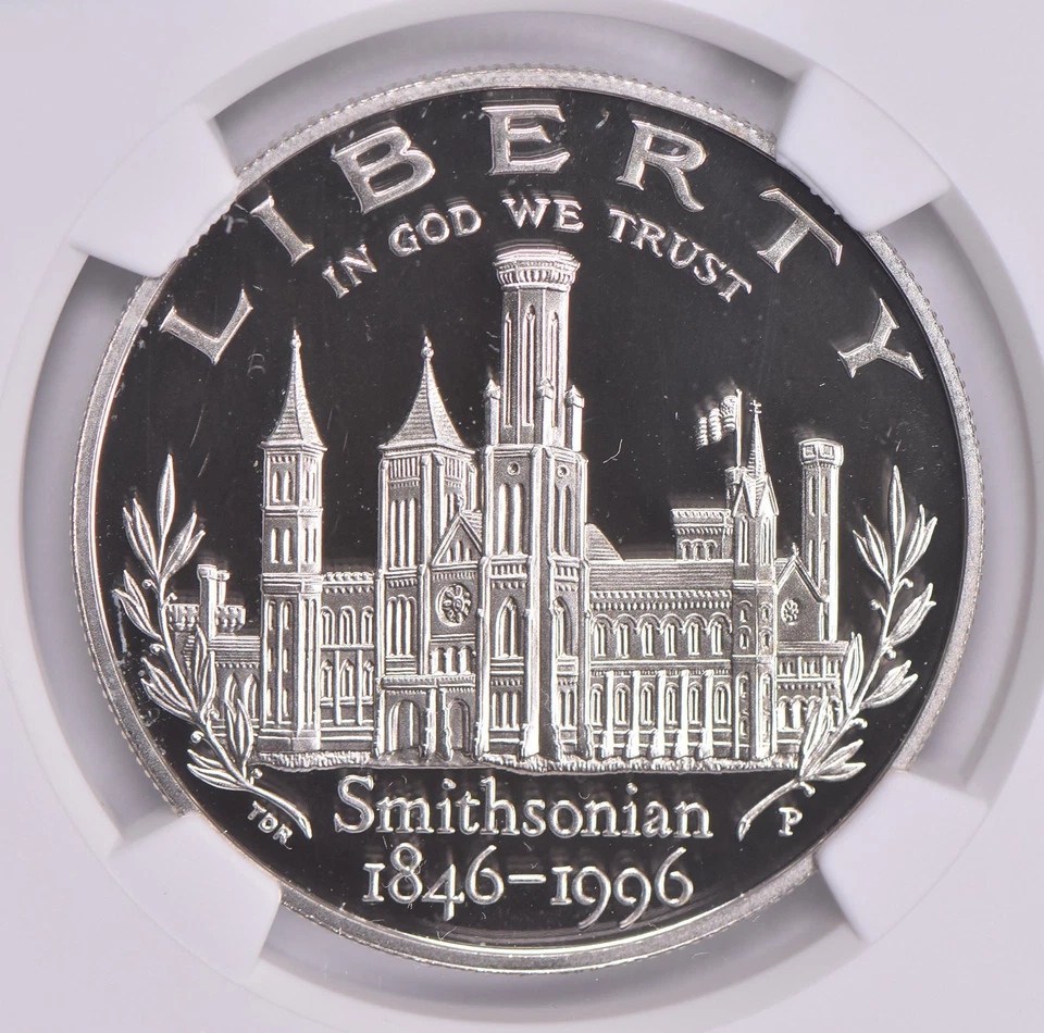 Proof 9.9 UCam 1996-P Smithsonian Commemorative Dollar NGC X NGCX *5997 - Image 3 of 4