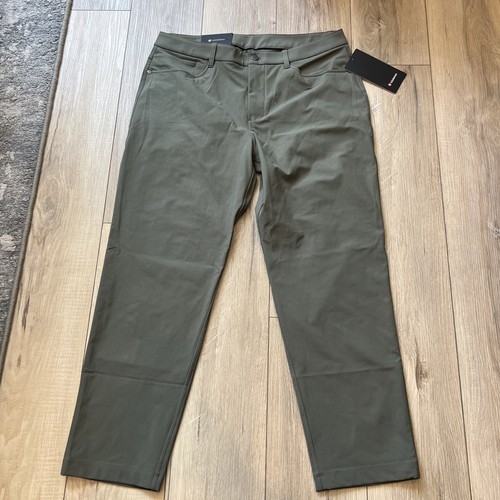 Lululemon Men ABC Classic Fit Pant Warpstreme LM5AQHS ARMG Green Size 34” x 30” - Picture 3 of 8