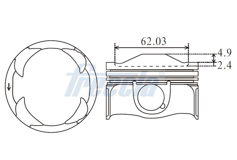 FRECCIA FP23-113700 Piston Fits Citroen DS3 Convertible DS4 Berlingo Multispace