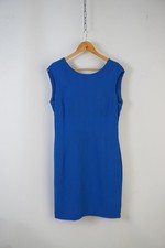 Versace Royal Blue Sleeveless Sheath Dress IT46 UK12 ( Fits M-L) Zip Back Italy