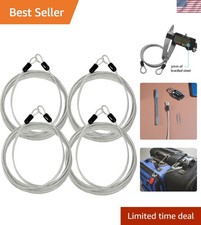 Heavy-Duty 3mm Braided Steel Coated Safety Cable - 4 Pack for Versatile Security