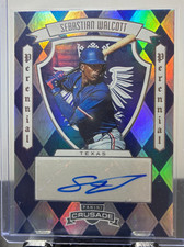 2025 Panini Crusade Sebastian Walcott Perennial Auto Texas Rangers PPS-SWT