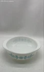 Pyrex Snowflake Blue 023 1.5 Qt Round Casserole Dish Vintage