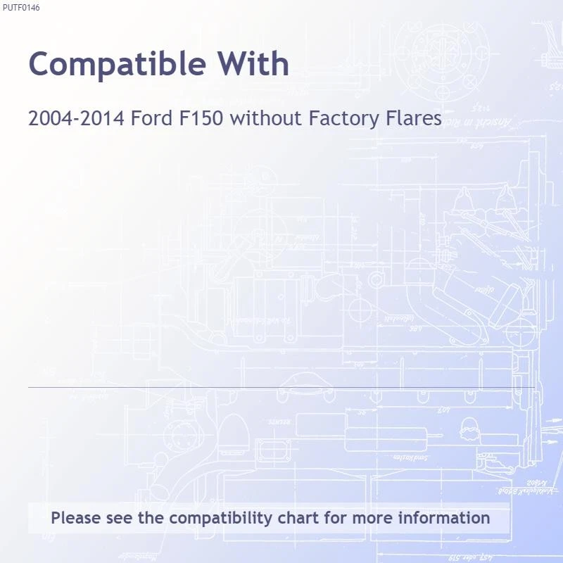 Guardabarros completo Putco negro platino para Ford F150 2004-2014 sin llamaradas de fábrica Foto 3 de 3
