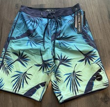 NWT O  Neil Hyperfreak Sambisa Board Shorts Blue/Green Tropical Boys Size 16 / 28