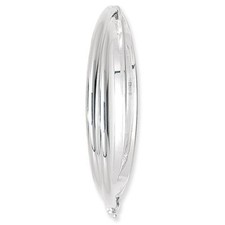 Sterling Silver Ladies Oval Plain Double D Shape Hinged Bangle