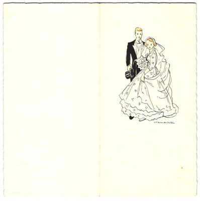 Menükarte Paris 1960, Chalet Edouard, Mariage de Yvonne Bernier avec Jean Marti 
