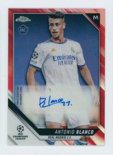2021-22 Antonio Blanco Topps Chrome Red Autographed Rookie Soccer Card 6/10. rookie card picture