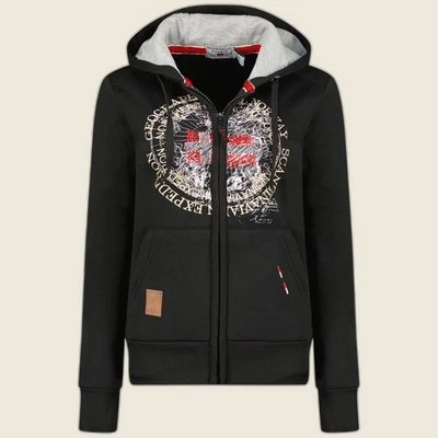 Grenadine Sweat femme zippé à capuche Geographical Norway noir XL - Photo 1/4
