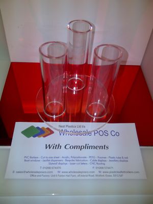 Cake Separator Tube 5mm Thick Clear Acrylic Perspex Round