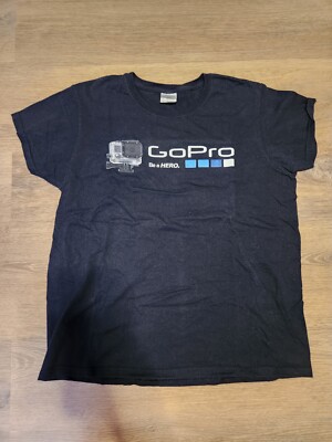 Gopro Shirt Gildan Ultra Cotton Ladies Size Medium GoPro Tee T-Shirt Black 