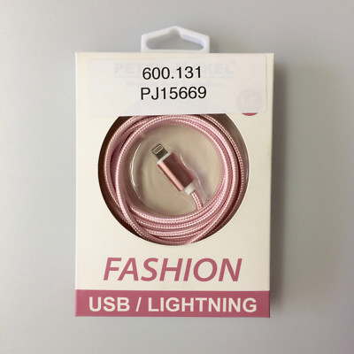 Fashion USB Data Cable für iPhone 5 5S 5SE 6 6Plus iPad Air 2 1.5 m rose Peter J