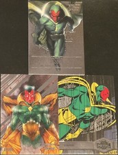 Vision Medallion 2022 Fleer Ultra Avengers #M-47, Skybox Metal Universe #194, 83