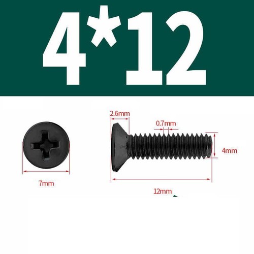 Countersunk Machine Screws Nickel Plated / Black Steel Phillips Head Bolts M2-M6 - Picture 71 of 99