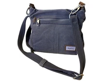 Magellan’s Anti-Theft Crossbody Bag Pewter Gray Leather Trim Travel RDIF Blockin