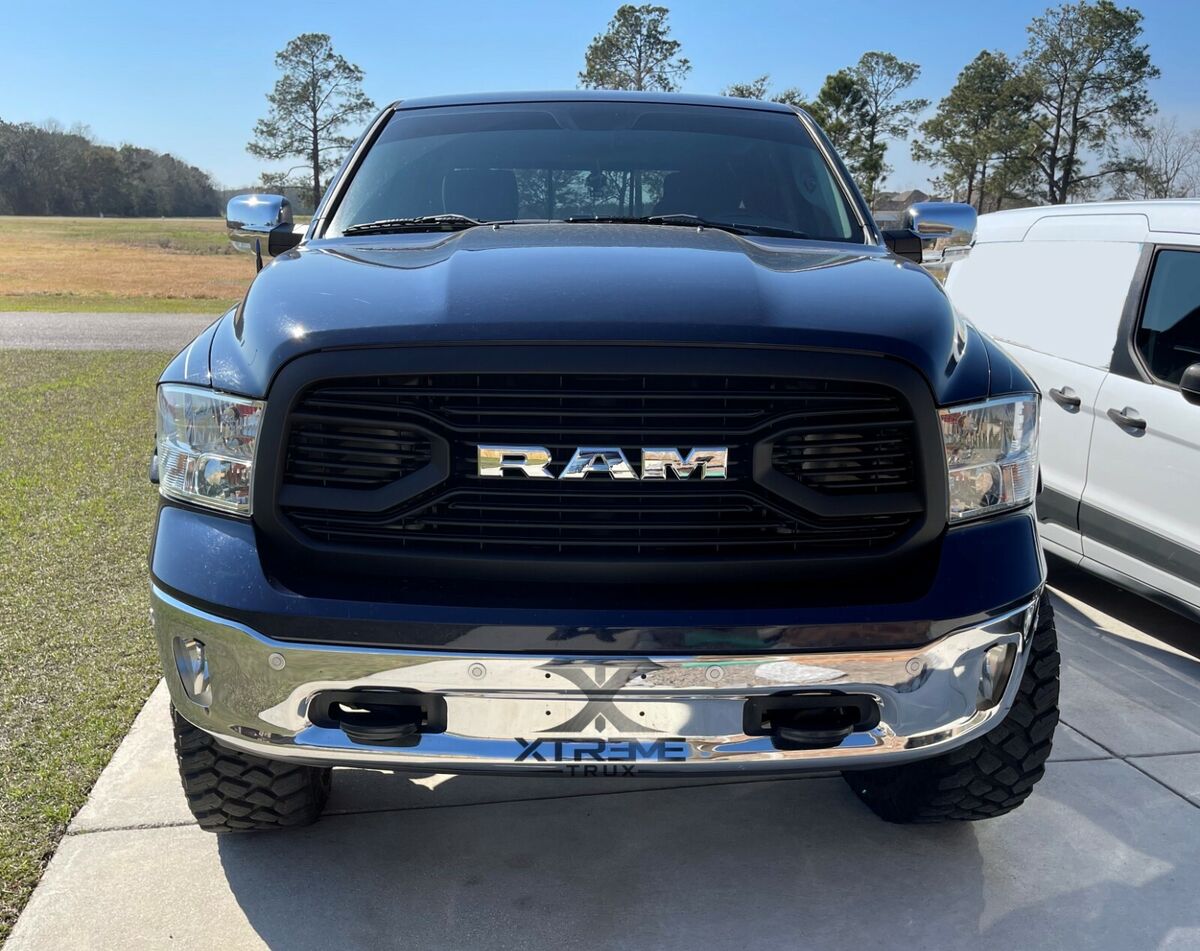 Matte Black Chrome Grille For 13-19 Dodge Ram 1500 Replacement