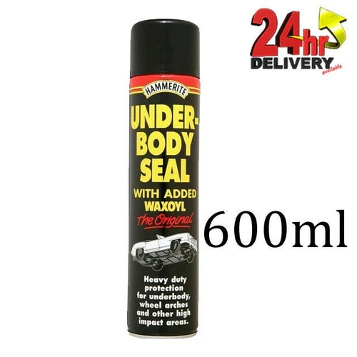 Hammerite Underbody Vehicle Seal With Waxoyl Black Underseal 600ml Aerosol Can