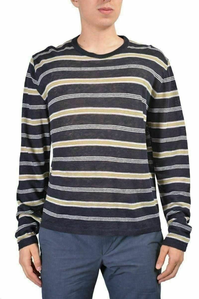 Мужской многоцветный свитер с круглым вырезом и длинными рукавами из 100 льна Etro размер US L - 52 31290₽