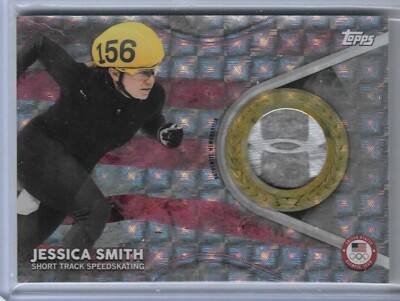 RAREST 2018 TOPPS OLYMPICS JESSICA SMITH 1/1 RELIC CARD ~ USA SPEEDSKATING GREAT