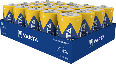 Varta Industrial Batterie D Mono Alkaline Batterien LR20 20er Pack Made in DE