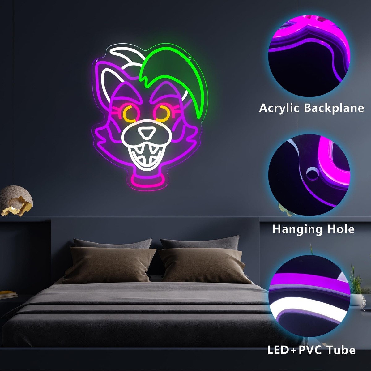 Five Nights at Freddy's Glamrock Roxanne Wolf FNAF Neon Signs for