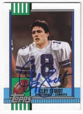 Autographed CLIFF STOUDT Custom Dallas card w/Show Ticket 