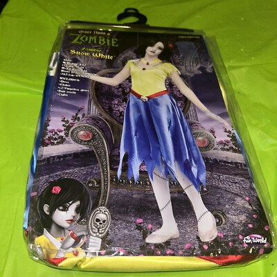Fun World Once Upon a Zombie SNOW WHITE Zombie Costume Girl Size X LG 14-16 NWT