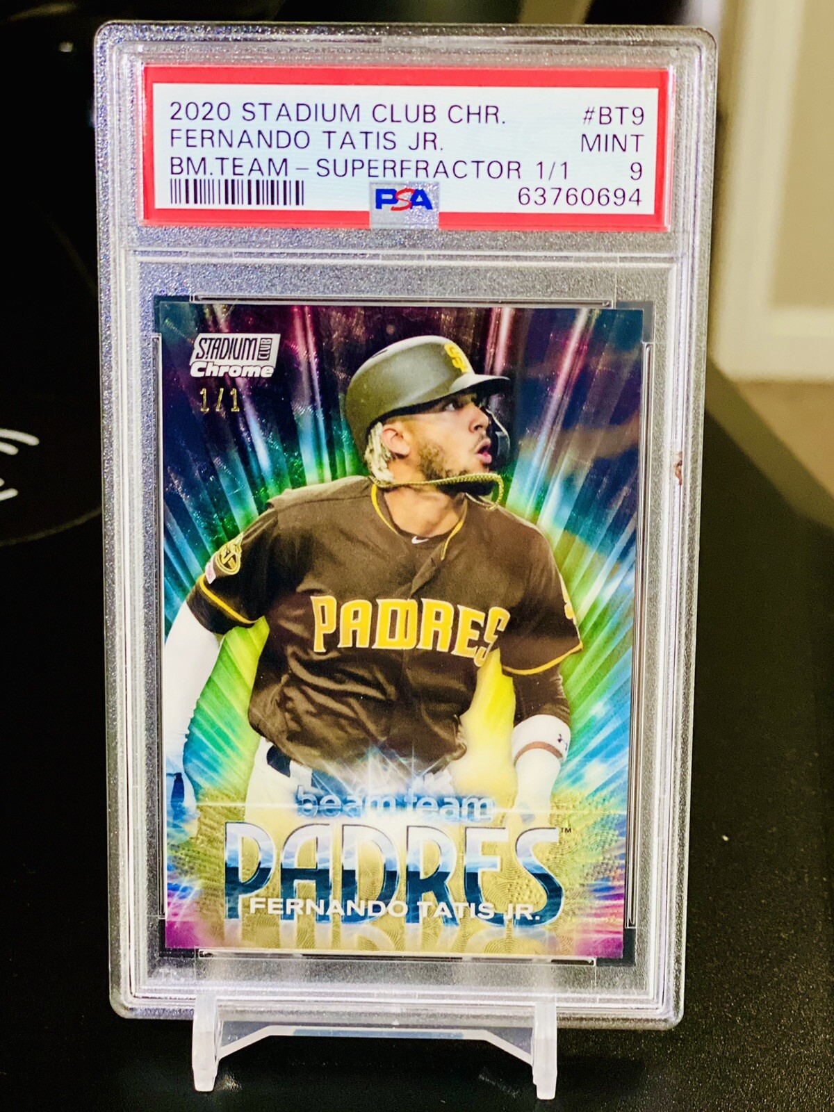 Fernando Tatis Jr 1/1 Superfractor 2020 Stadium Club Chrome SSP One of One PSA 9