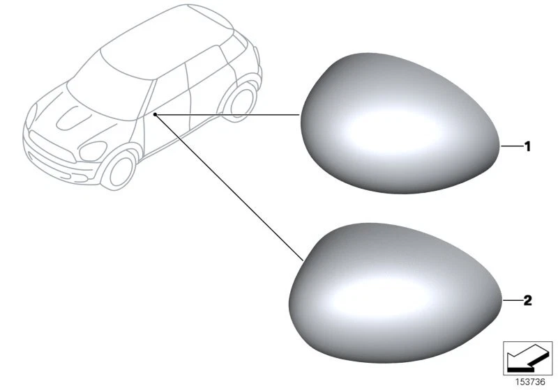 MINI Genuine Left Mirror Cover Primed Fits R57 R57 LCI R55 R55 LCI 51162754915