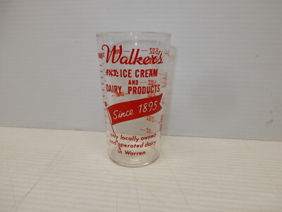 ANTIQUE WALKERS DAIRY ICE CREAM WARREN PENNSYLVANIA  PYRO MEASURING GLASS