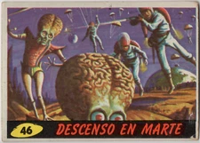 MARTE ATACA MARS ATTACK ARGENTINA SPANISH #46 1966 GUM CARD ALIEN UFO STANI