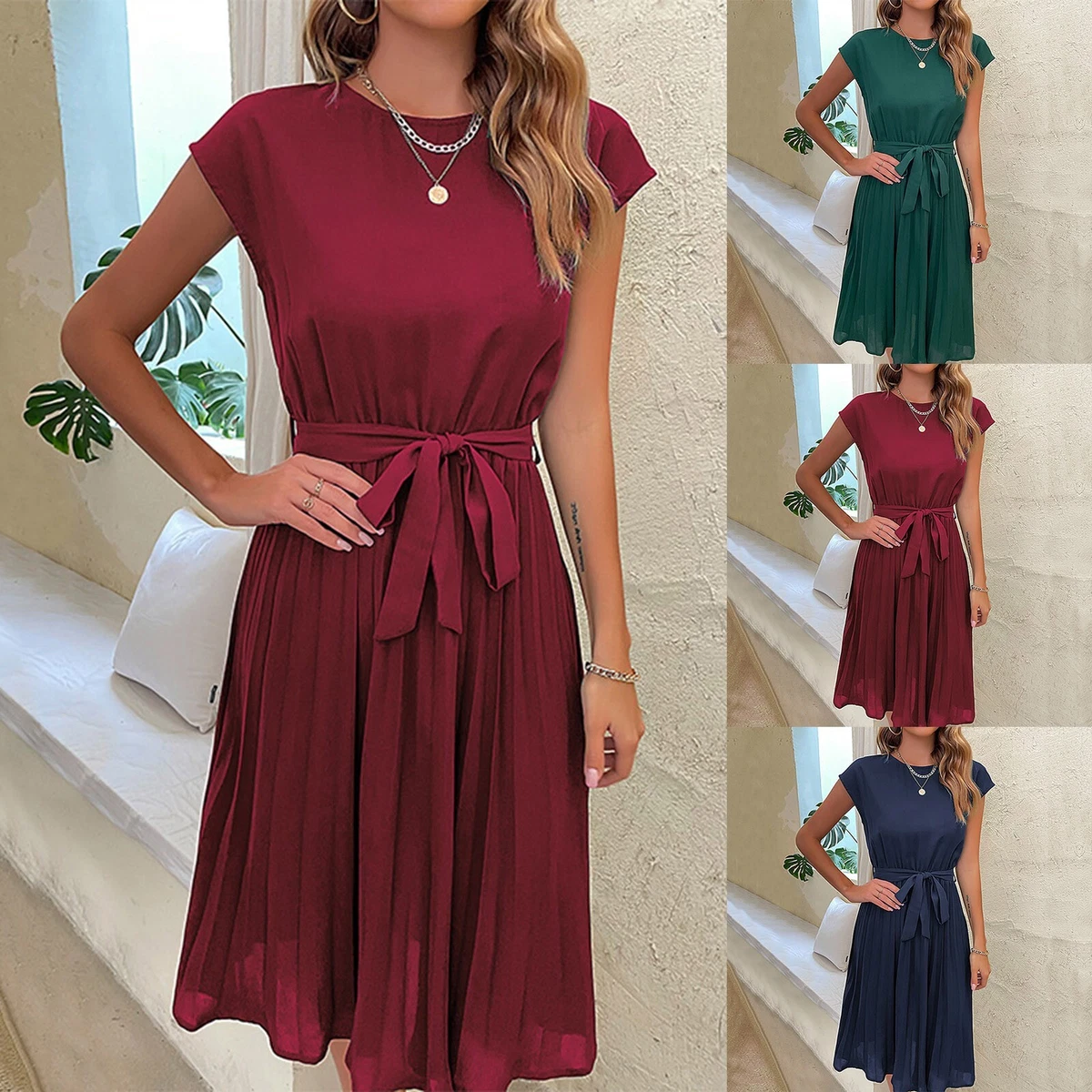 Women Vintage Dresses 2023 Tea Party Dress Wedding Guest Dress L V Petite  Maxi Dresses for Women Petite Length