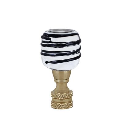 Aspen Creative 24025-11 24025-21 Clear with Black Line Glass Lamp Copper 2'' T...
